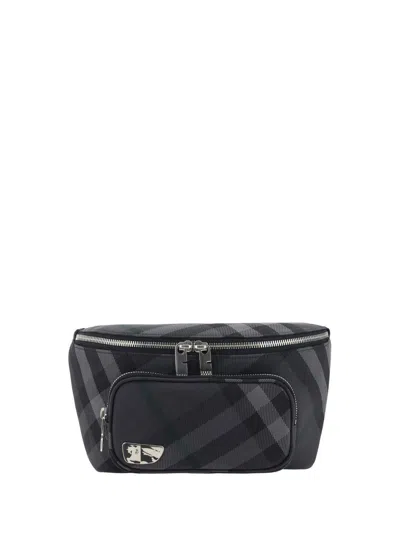 Burberry Grid Belt Bag In Grey