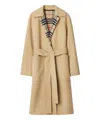 Burberry Mid-length Reversible Wool Car Coat In Beige