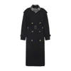 Burberry Kensington Heritage Trench Coat In Black