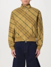 Burberry Check Motif Zip-up Bomber Jacket In Yellow