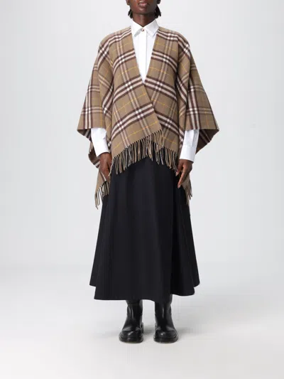 Burberry Coat  Woman Color Beige In Multi