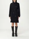 Burberry Coat  Woman Color Black In Black