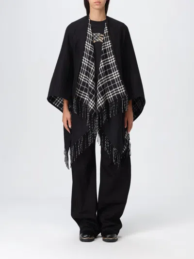 Burberry Coat  Woman Color Black In Animal Print