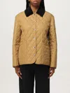 Burberry Corduroy-collar Diamond-quilted Jacket In Brown