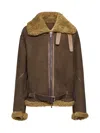 Burberry Men's Belted Sheep Shearling Coat In Moss