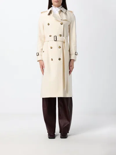 Burberry Coat Woman Color Ivory In White