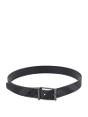 BURBERRY COATED CANVAS AND LEATHER BELT WITH CHECK MOTIF