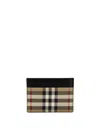 BURBERRY COATED CANVAS CARD HOLDER WITH CHECK MOTIF