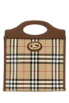 Burberry Coated Canvas Mini Pocket Handbag 24cm X 29cm In Brown