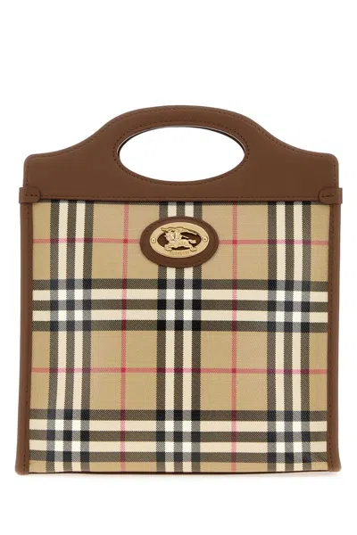 Burberry Coated Canvas Mini Pocket Handbag 24cm X 29cm In Purple
