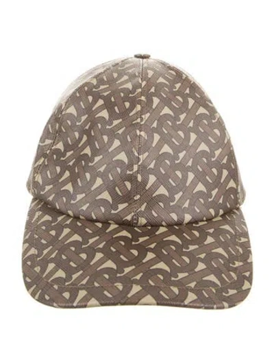Pre-owned Burberry Coated Canvas Tb Monogram Baseball Cap In Neutral