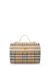 Burberry Coated Canvas Vanity Case With Check Pattern In Neutral