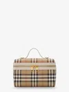 Burberry Coated Canvas Vanity Case With Check Pattern In Sand