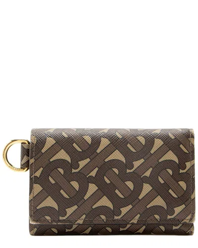 Pre-owned Burberry Coated T Monogram Trifold Wallet (authentic Pre-loved)