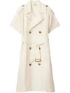 Burberry Waist Belted Short Sleeves Epaulettes Lapels