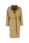 Burberry Checked-detail Wrap Coat In Brown