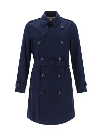 Burberry Kensington Coat In Blue