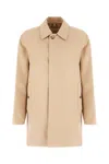 Burberry Beige Single-breasted Trench Coat With Concealed Closure In Gabardine Man In Neutral