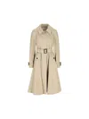Burberry Cotton Gabardine Trench Coat In Neutral