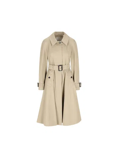 Burberry Cotton Gabardine Trench Coat In Neutral
