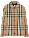 Burberry Check Motif Shirt Jacket In Archive Beige Ip Chk