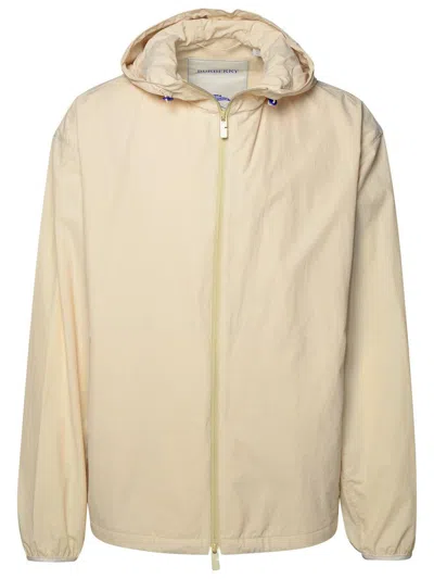 Burberry Equestrian Knight-motif Hooded Jacket In Cream