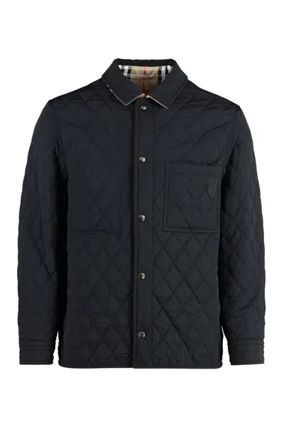 Burberry Quilted Nylon Jacket In Black