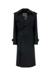 Burberry Blend Silk Trench Coat Women In Black