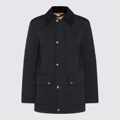Burberry Black Down Jacket In Black / Sand