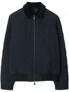 Burberry Logo-embroidered Padded Jacket In Blue