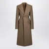 Burberry Beige Single-breasted Wool Coat In Grey