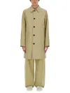 Burberry Cotton Trench Coat With Oversized Sleeves And In Multicolour