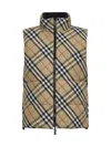 Burberry Reversible Check Nylon Puffer Gilet In Sand Ip Check