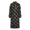 Burberry Green Oversized Double-breasted Trench Coat With Check Motif In Twill Woman In Snug Ip Check