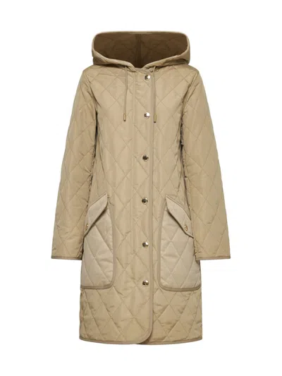 Burberry Coats In Beige