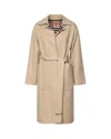 Burberry Breasted Reversible Coat In Beige