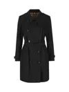 Burberry Double-breasted Cotton Coat In Black