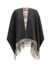 Burberry Women Wool Poncho In Black