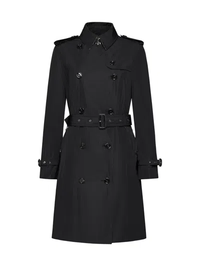 Burberry Kensington Double-breasted Trench Coat In Black
