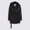 Burberry Double-breasted Kent Long Puffer Coat With Belt In Black