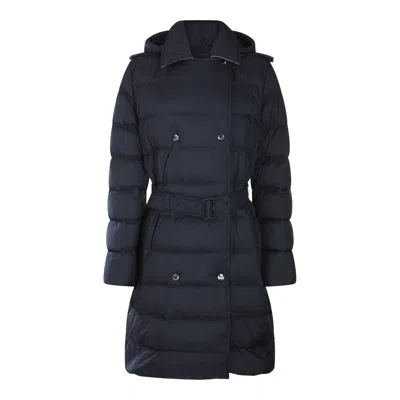 Burberry Coats Blacks And Greys In Blue