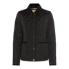 Burberry Oldham Black Quilted Jacket With Corduroy Collar In Tech Fabric Woman In Black