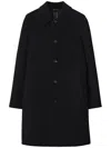 Burberry Wool Mid-length Car Coat In Black/snug