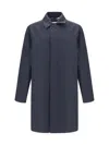 Burberry Men Camden Heritage Coat In Blue