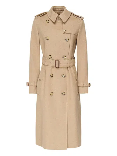 Burberry Double-breasted Trench Coat In Brown