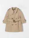 Burberry Belted Gabardine Trench Coat In Beige