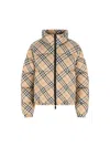 Burberry Womens Sand Ip Check Check-print Hooded Shell-down Jacket In Burgundy