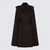 Burberry Cashmere Coat With Belted Waist And Epaulettes In Brown