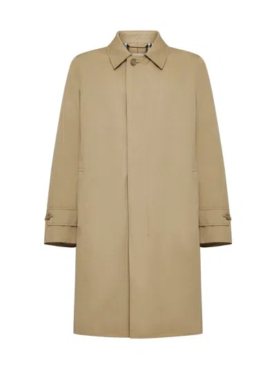 Burberry Camden Trench Coat With Cotton In Beige