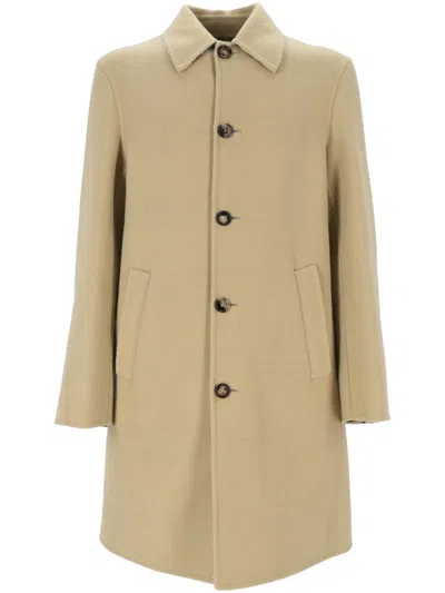 Burberry Coats In Flax/sand